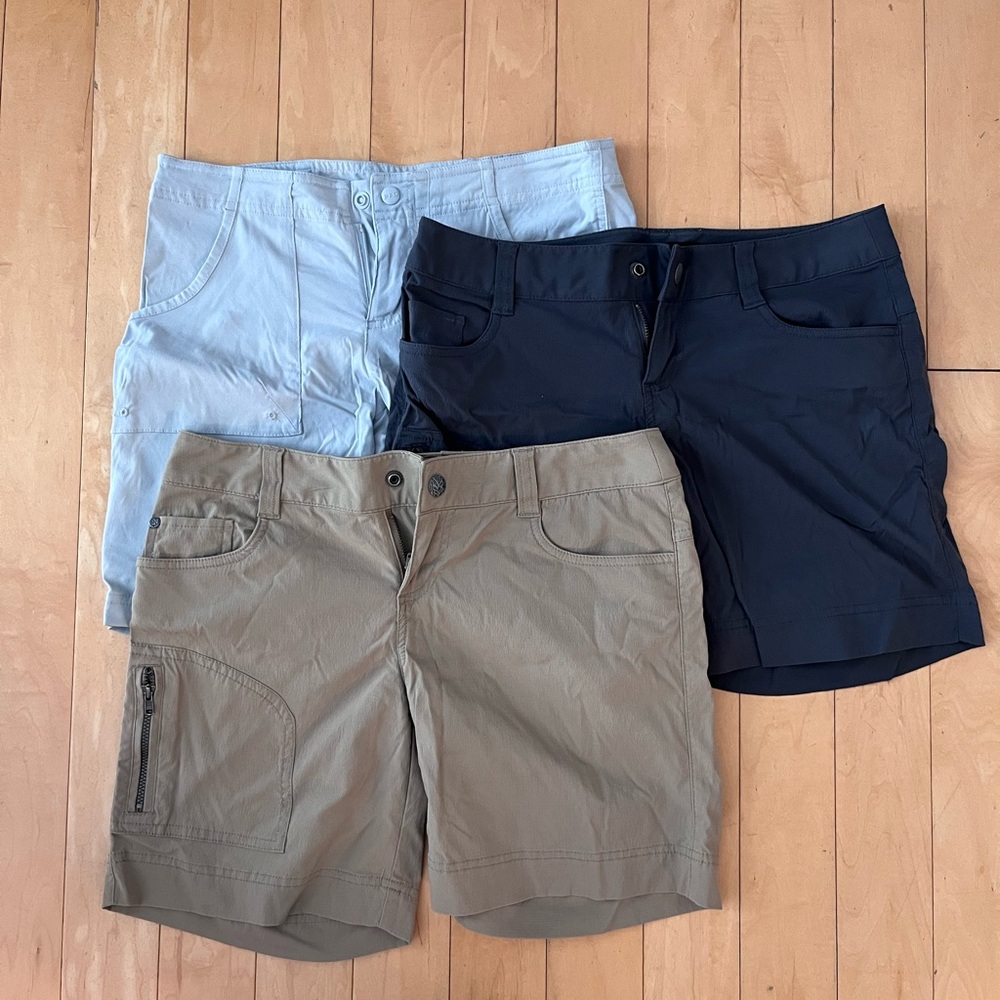 Prana Women's Cargo Shorts - Navy, Khaki, Light Blue